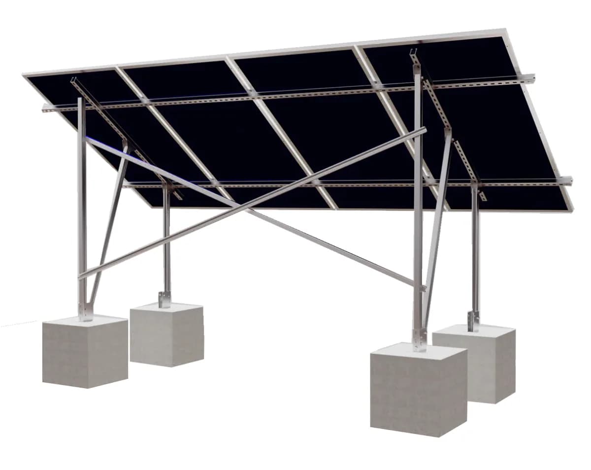 Structure Sol 4 Panneaux 30° disponible au Sénégal – NRJSOLAIRE